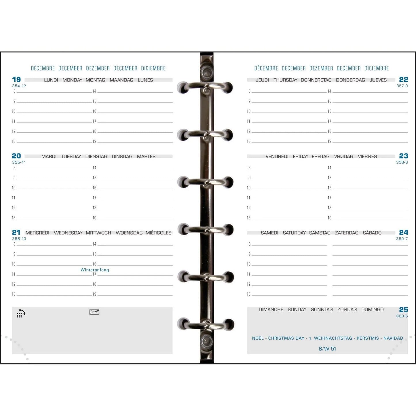 EXA Recharge Exatime 14 Sem/2Pages Horizontale SAD-Recharge Agenda-Exacompta-Papeterie du Dôme