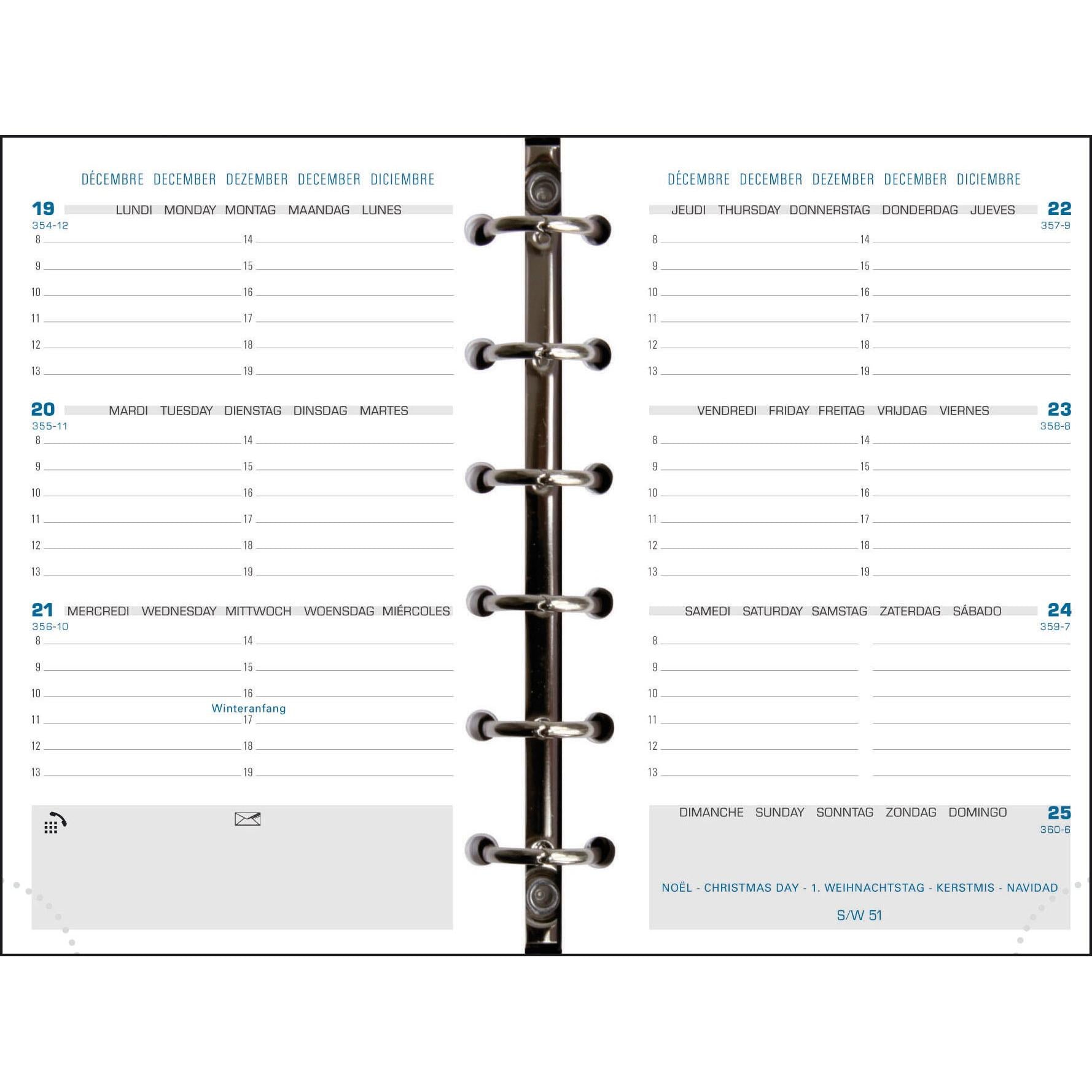 EXA Recharge Exatime 14 Sem/2Pages Horizontale SAD-Recharge Agenda-Exacompta-Papeterie du Dôme