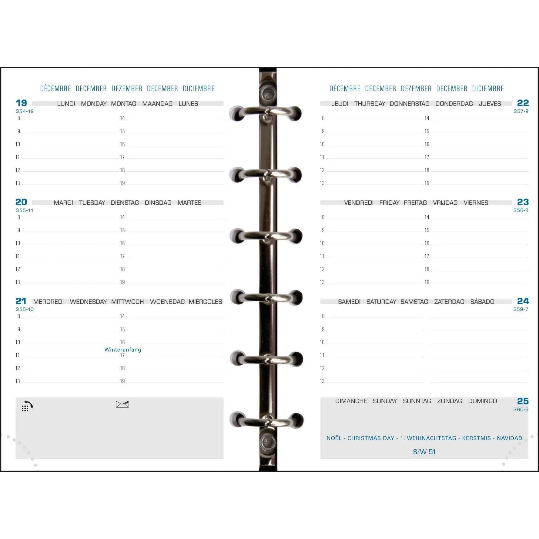 EXA Recharge Exatime 14 Sem/2Pages Horizontale SAD-Recharge Agenda-Exacompta-Papeterie du Dôme