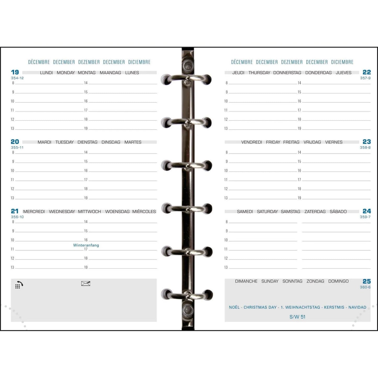 EXA Recharge Exatime 14 Sem/2Pages Horizontale SAD-Recharge Agenda-Exacompta-Papeterie du Dôme