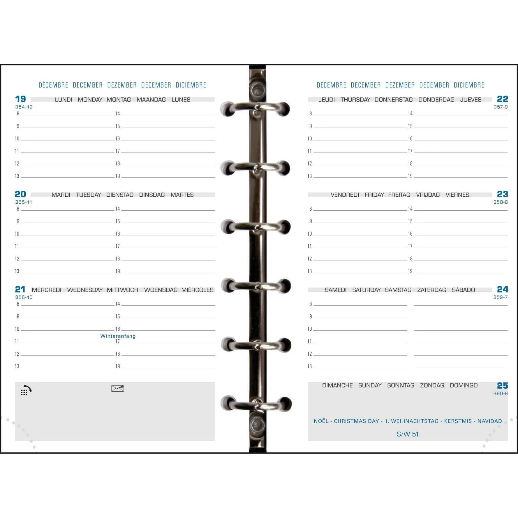 EXA Recharge Exatime 14 Sem/2Pages Horizontale SAD-Recharge Agenda-Exacompta-Papeterie du Dôme