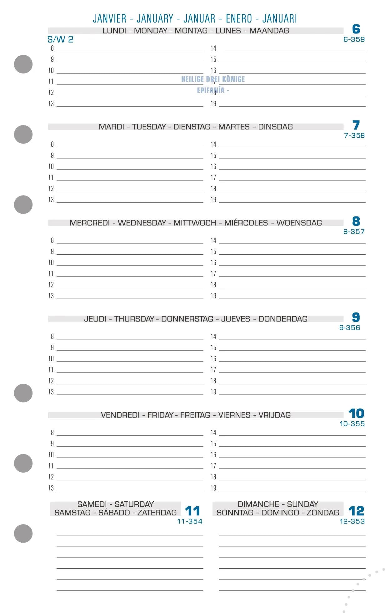 EXA Recharge Exatime 17 Semaine par Page-Recharge Agenda-Exacompta-Papeterie du Dôme