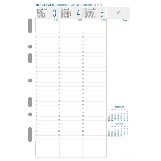 EXA Recharge Exatime 21 Semaine/2P Vertical SAD-Recharge Agenda-Exacompta-Papeterie du Dôme