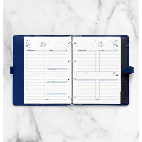 FFX A4 Agenda Business 1Jour/Page 5 Langues avec Heures FILOFAX-Recharge-Filofax-Papeterie du Dôme