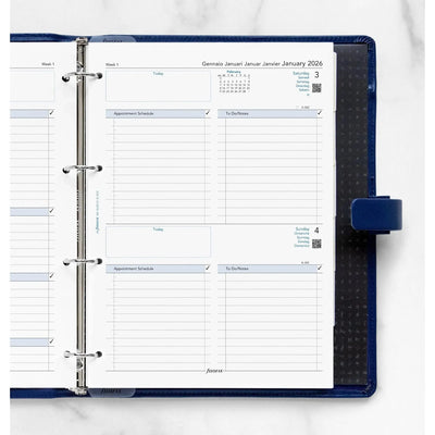 FFX A4 Agenda Business 1Jour/Page 5 Langues avec Heures-Recharge-Filofax-Papeterie du Dôme