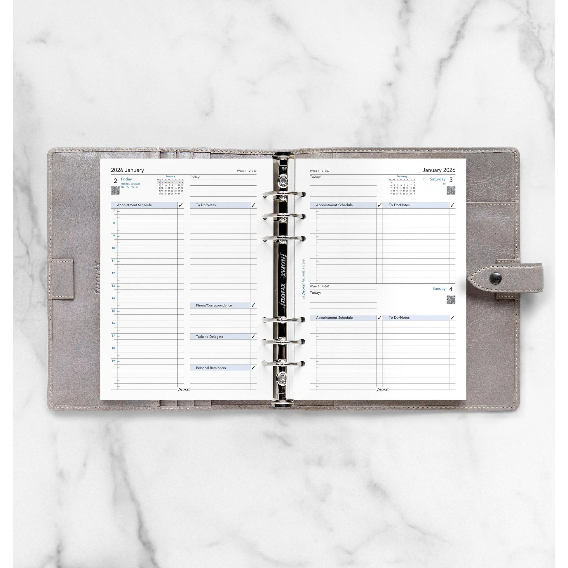 FFX A5 Agenda Business 1 Jour Page GB FILOFAX-Recharge Agenda-Filofax-Papeterie du Dôme