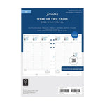 FFX A5 Agenda Semaine/2 Pages Verticale 5 Langues avec Heures FILOFAX-Recharge Agenda-Filofax-Papeterie du Dôme