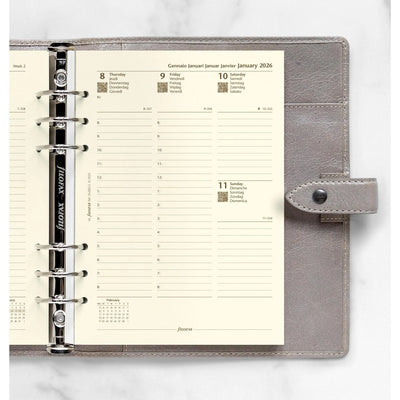 FFX A5 Agenda semaine/2 pages verticale. 5 langues Crème-Recharge Agenda-Filofax-Papeterie du Dôme