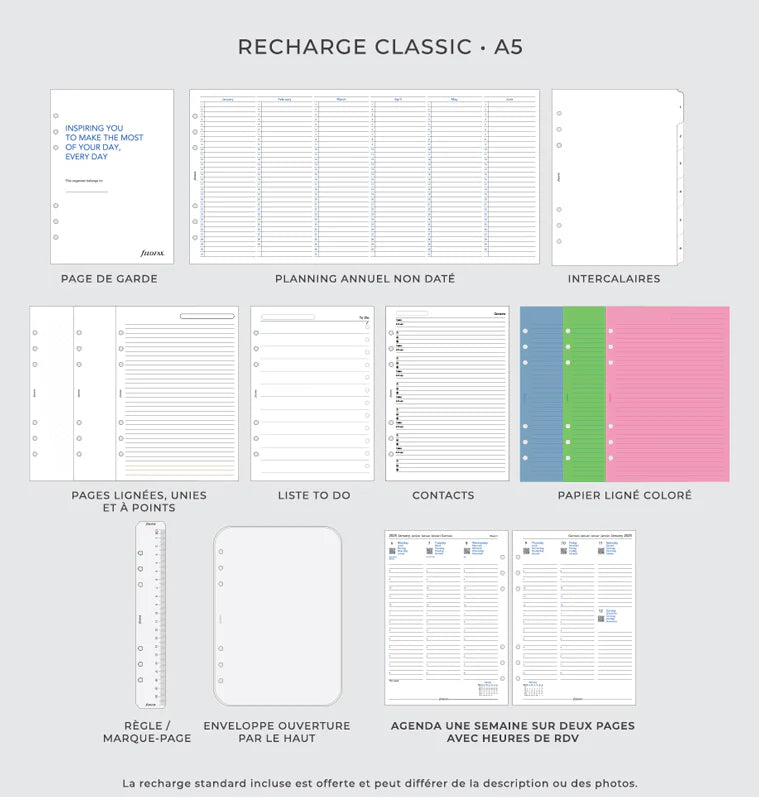 FFX A5 Organiseur Saffiano Metallic-Organiseur-Filofax-Papeterie du Dôme