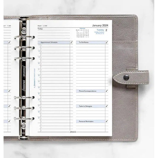 FFX CAL Recharge A5 Business 1 Jour Page GB-Recharge-Filofax-2024-Papeterie du Dôme