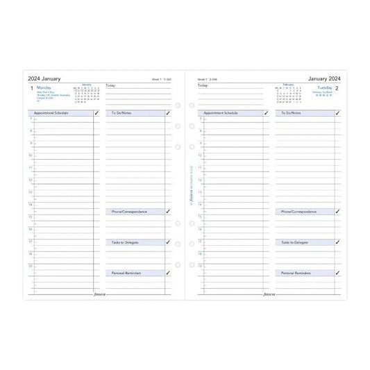 FFX CAL Recharge A5 Business 1 Jour Page GB-Recharge-Filofax-2024-Papeterie du Dôme