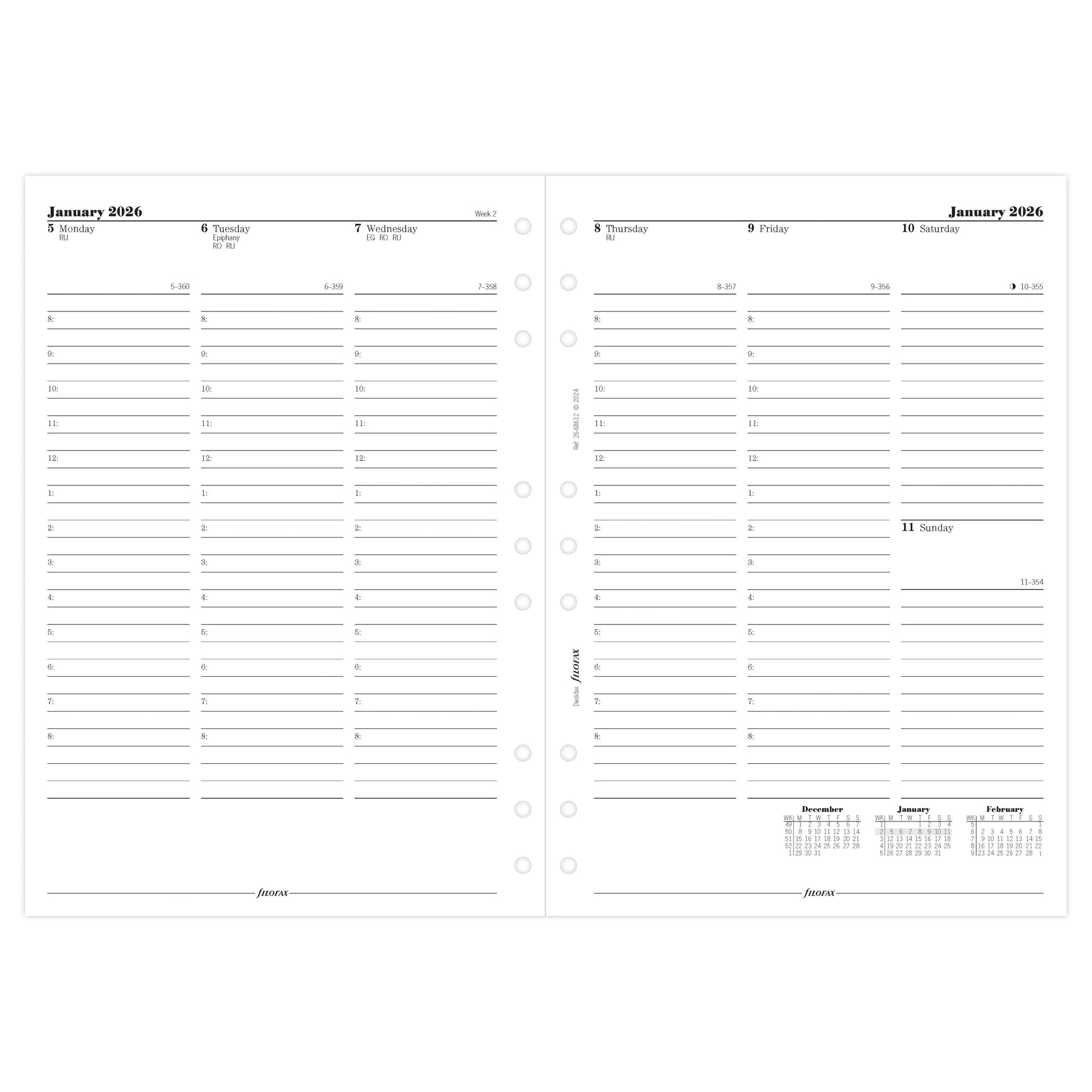 FFX Desk Agenda Semaine/2Pages GB FILOFAX-Recharge Agenda-Filofax-Papeterie du Dôme