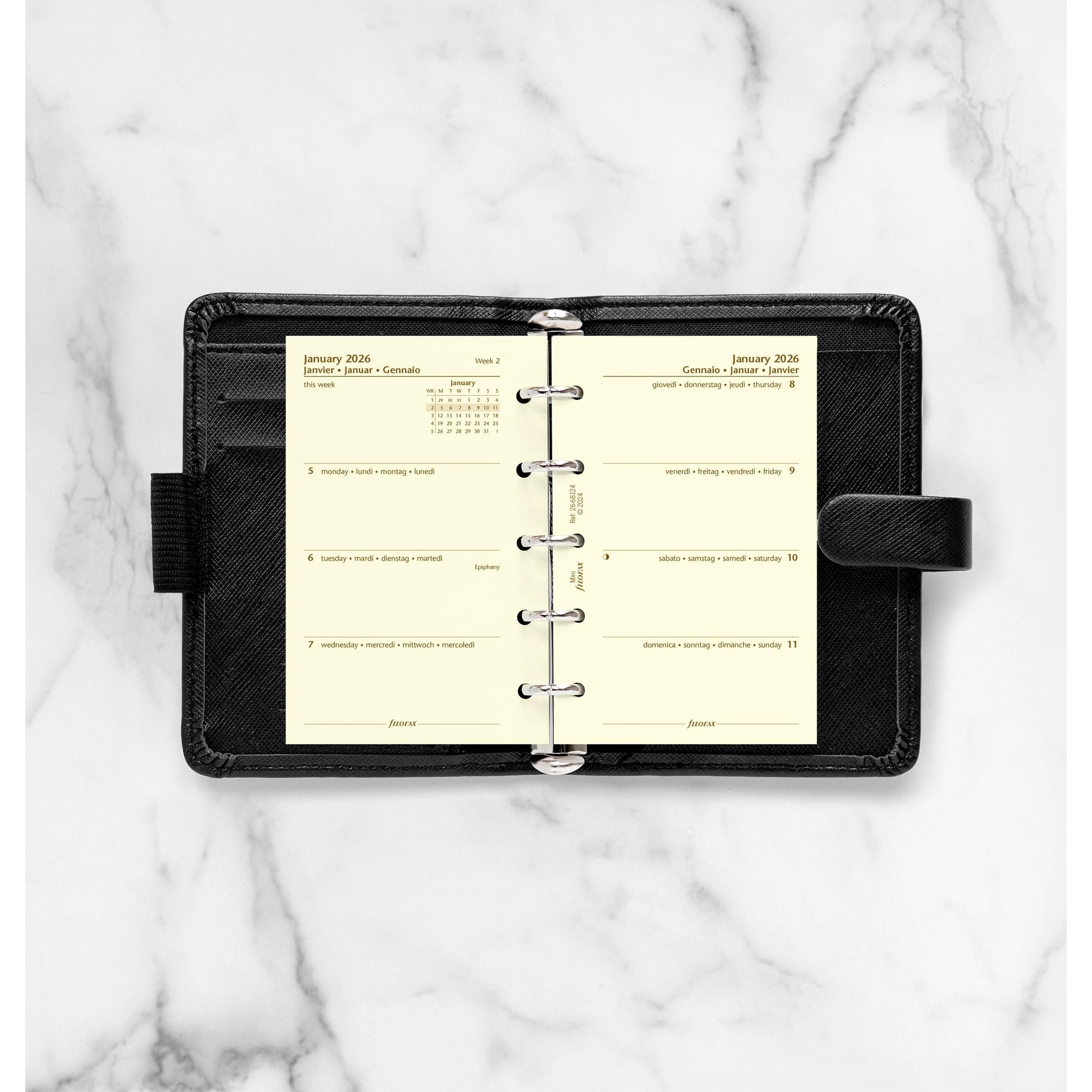 FFX Mini Agenda S/2P Crème 4 Langues FILOFAX-Recharge Agenda-Filofax-Papeterie du Dôme