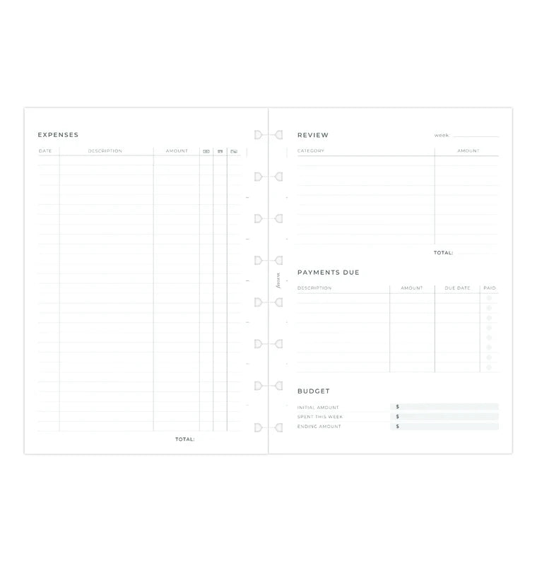 FFX Notebook A5 Expense Tracker-Recharge-Filofax-Papeterie du Dôme