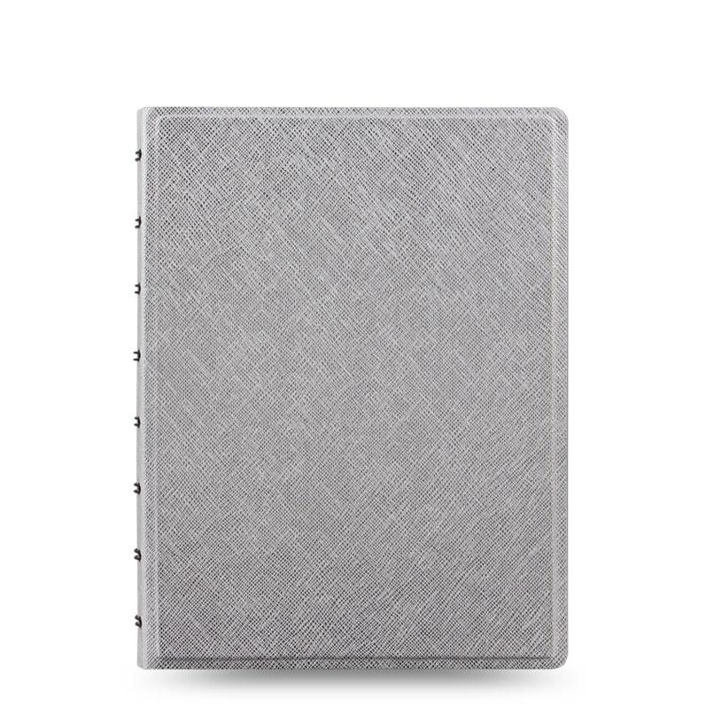 FFX Notebook Saffiano Metallics A5-Notebook A5-Filofax-Argent-Papeterie du Dôme