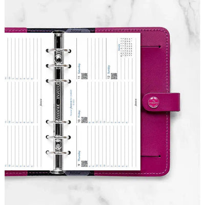 FFX Personal Agenda semaine/2pages Ouverture Horizontale-Recharge-Filofax-Papeterie du Dôme