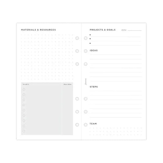 FFX Personal Projects & Goals Tracker-Recharge-Filofax-Papeterie du Dôme