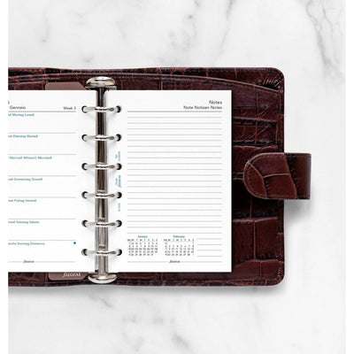 FFX Pocket Agenda semaine/1page + Notes 4 langues sans heures-Recharge Agenda-Filofax-Papeterie du Dôme