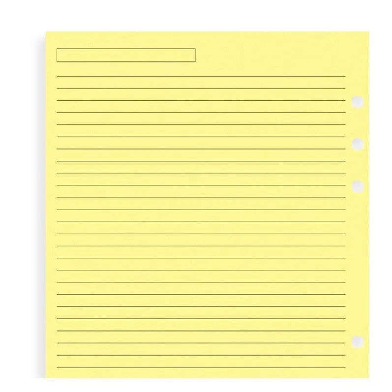 FFX Recharge A5 Feuilles Lignées Jaunes-Recharge-Filofax-Papeterie du Dôme