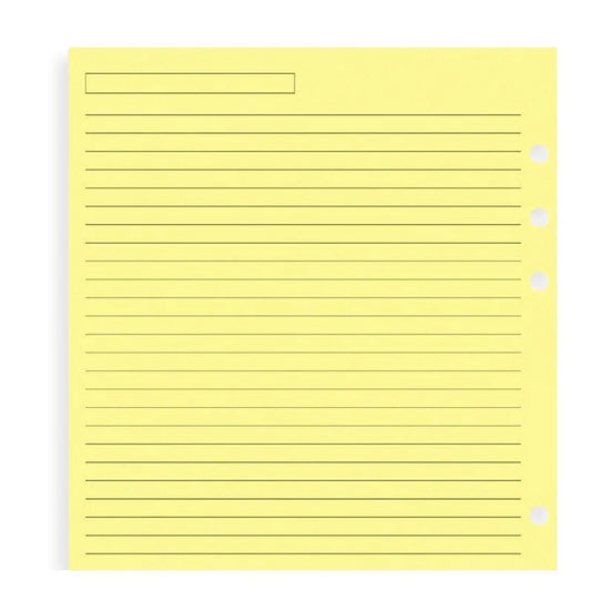 FFX Recharge A5 Feuilles Lignées Jaunes-Recharge-Filofax-Papeterie du Dôme