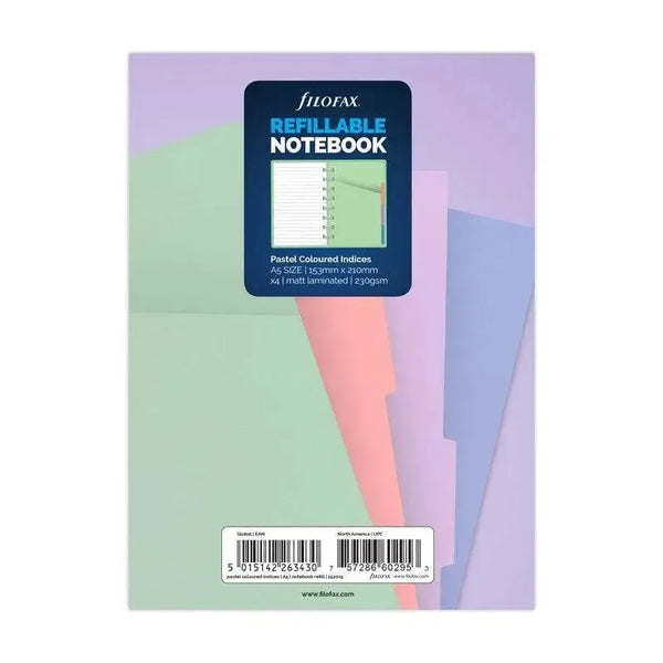 FFX Recharge Notebook A5 Index Couleurs Pastel-Recharge Notebook-Filofax-Papeterie du Dôme