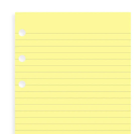 FFX Recharge Personal Feuilles Lignées Jaunes x100-Recharge-Filofax-Papeterie du Dôme