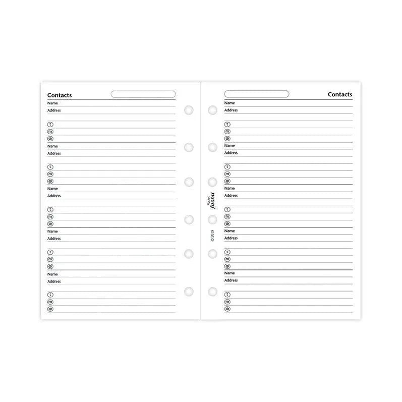 FFX Recharge Pocket Adresse x100-Autres Recharges Agenda-Filofax-Papeterie du Dôme