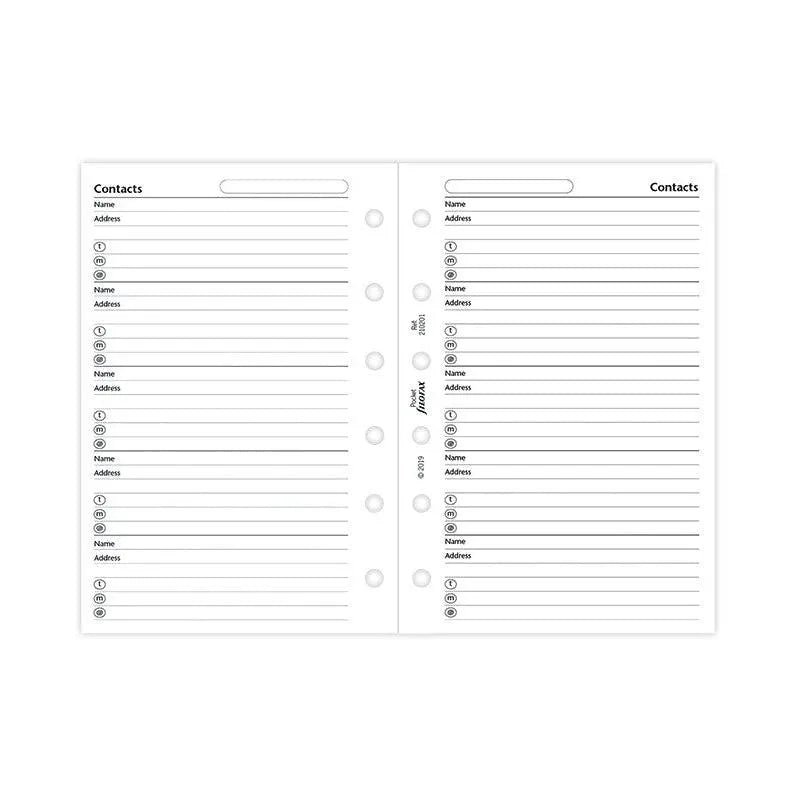 FFX Recharge Pocket Adresses/Téléphone Blanc-Autres Recharges Agenda-Filofax-Papeterie du Dôme