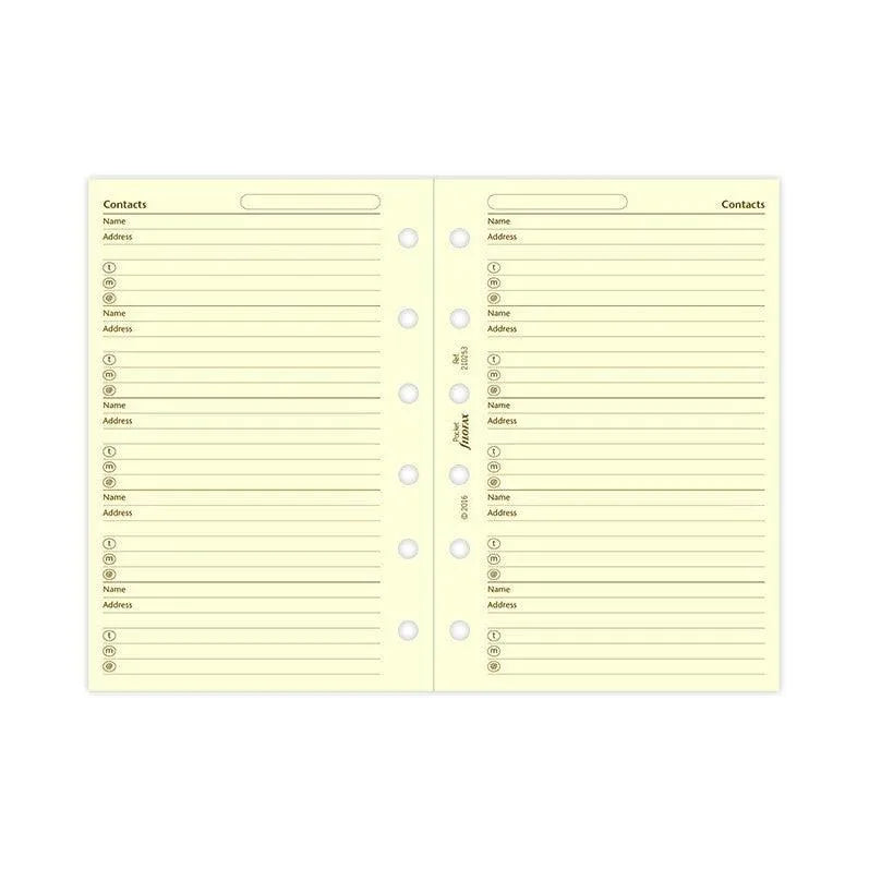 FFX Recharge Pocket Cream Nom/Adresse/Téléphone-Autres Recharges Agenda-Filofax-Papeterie du Dôme