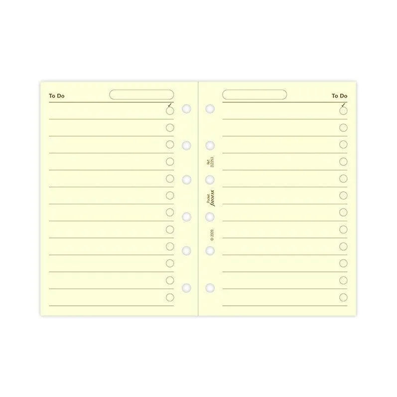 FFX Recharge Pocket Cream To Do-Autres Recharges Agenda-Filofax-Papeterie du Dôme