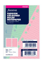 FFX Recharge Pocket Feuilles Lignées Assorties-Recharge Organiseur-Filofax-Pocket-Papeterie du Dôme