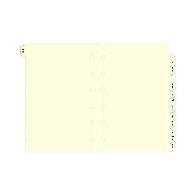 FFX Recharge Pocket Index Crème Alphabétique 2 Lettres-Autres Recharges Agenda-Filofax-Papeterie du Dôme