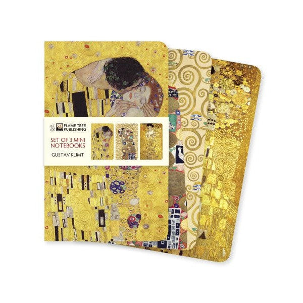 FLT Set 3 Carnets A6-Carnet-Flame Tree Publishing-Gustav Klimt-Blanc-Papeterie du Dôme
