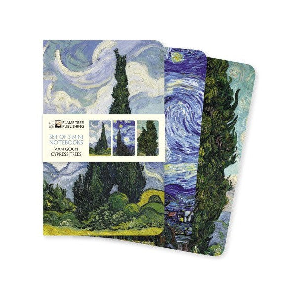 FLT Set 3 Carnets A6-Carnet-Flame Tree Publishing-Vincent van Gogh: Cypresses-Blanc-Papeterie du Dôme