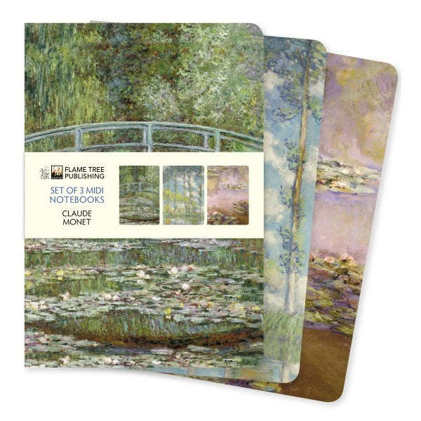 FLT Set 3 Carnets Midi-Carnet-Flame Tree Publishing-Claude Monet-Blanc-Papeterie du Dôme