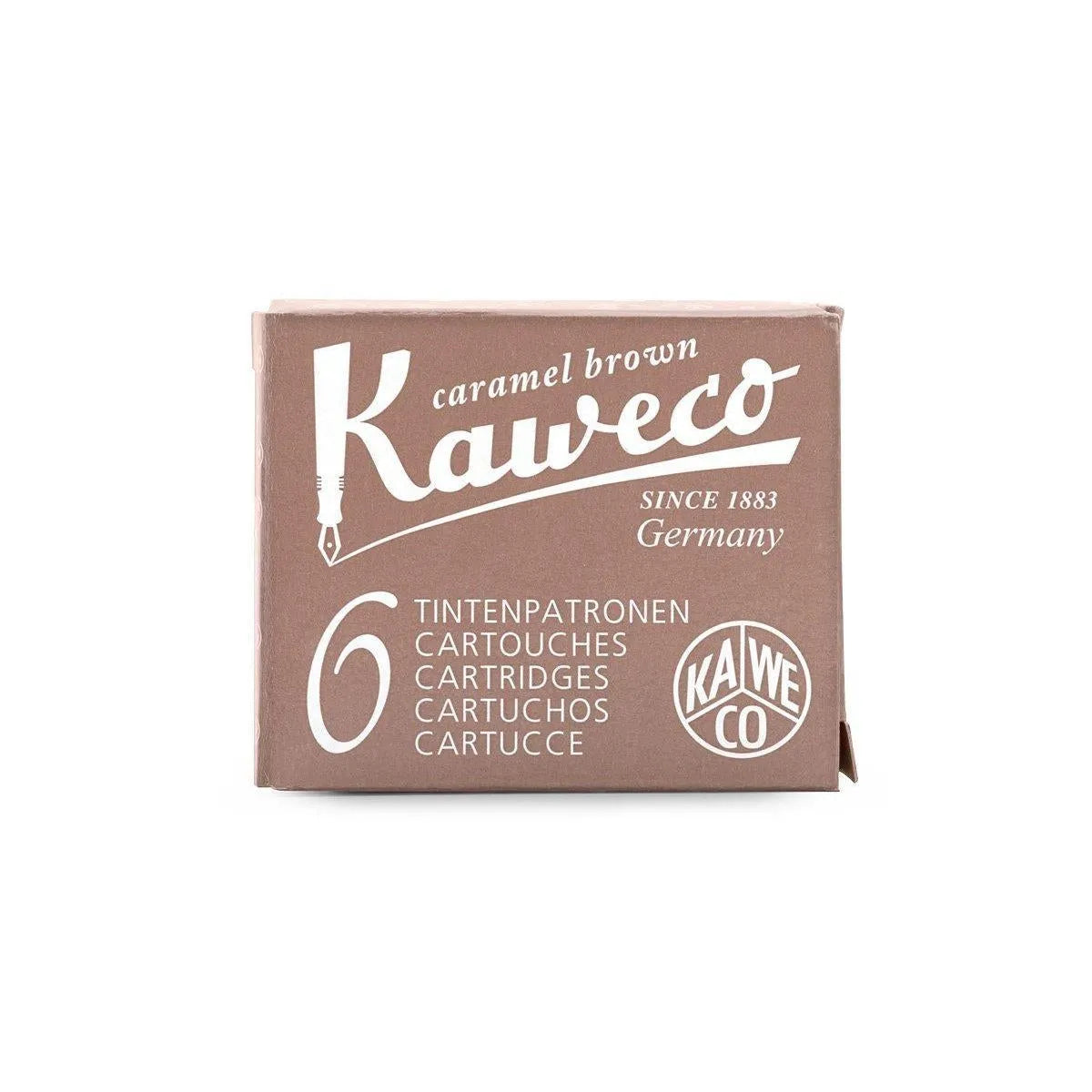 KWC Boîte 6 Cartouches d'Encre-Encre-Kaweco-Marron caramel-Papeterie du Dôme