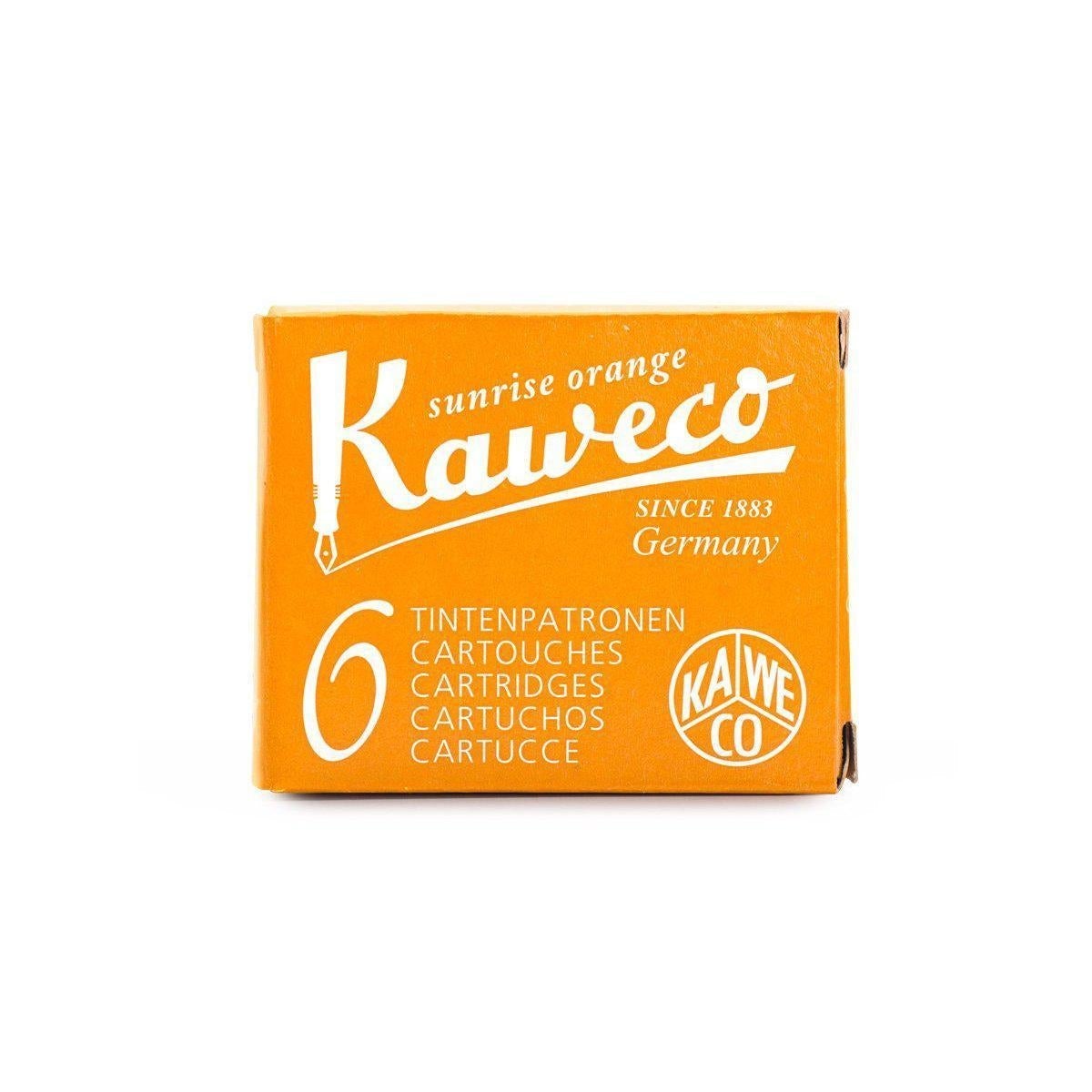 KWC Boîte 6 Cartouches d'Encre-Encre-Kaweco-Orange lever du soleil-Papeterie du Dôme