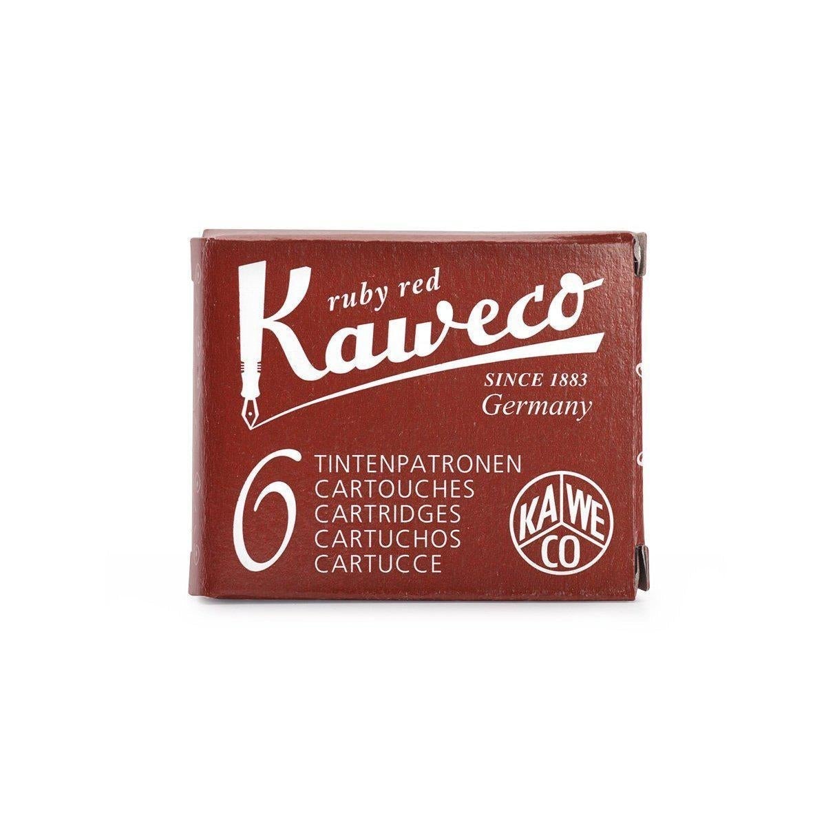 KWC Boîte 6 Cartouches d'Encre-Encre-Kaweco-Rouge rubis-Papeterie du Dôme
