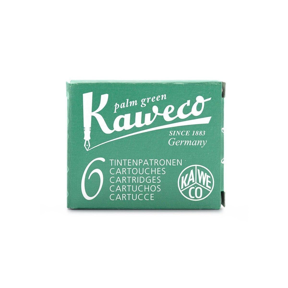 KWC Boîte 6 Cartouches d'Encre-Encre-Kaweco-Vert palmier-Papeterie du Dôme
