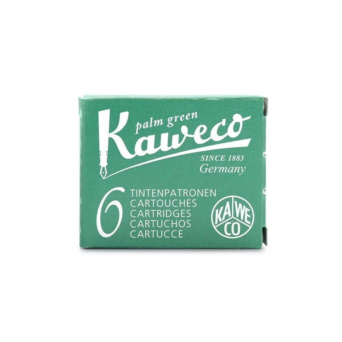 KWC Boîte 6 Cartouches d'Encre-Encre-Kaweco-Vert palmier-Papeterie du Dôme