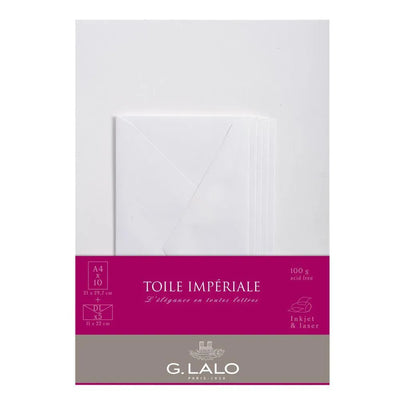 LALO Ensemble 10 feuilles A4 et 5 enveloppes Toile impériale-Correspondance-Lalo-Papeterie du Dôme