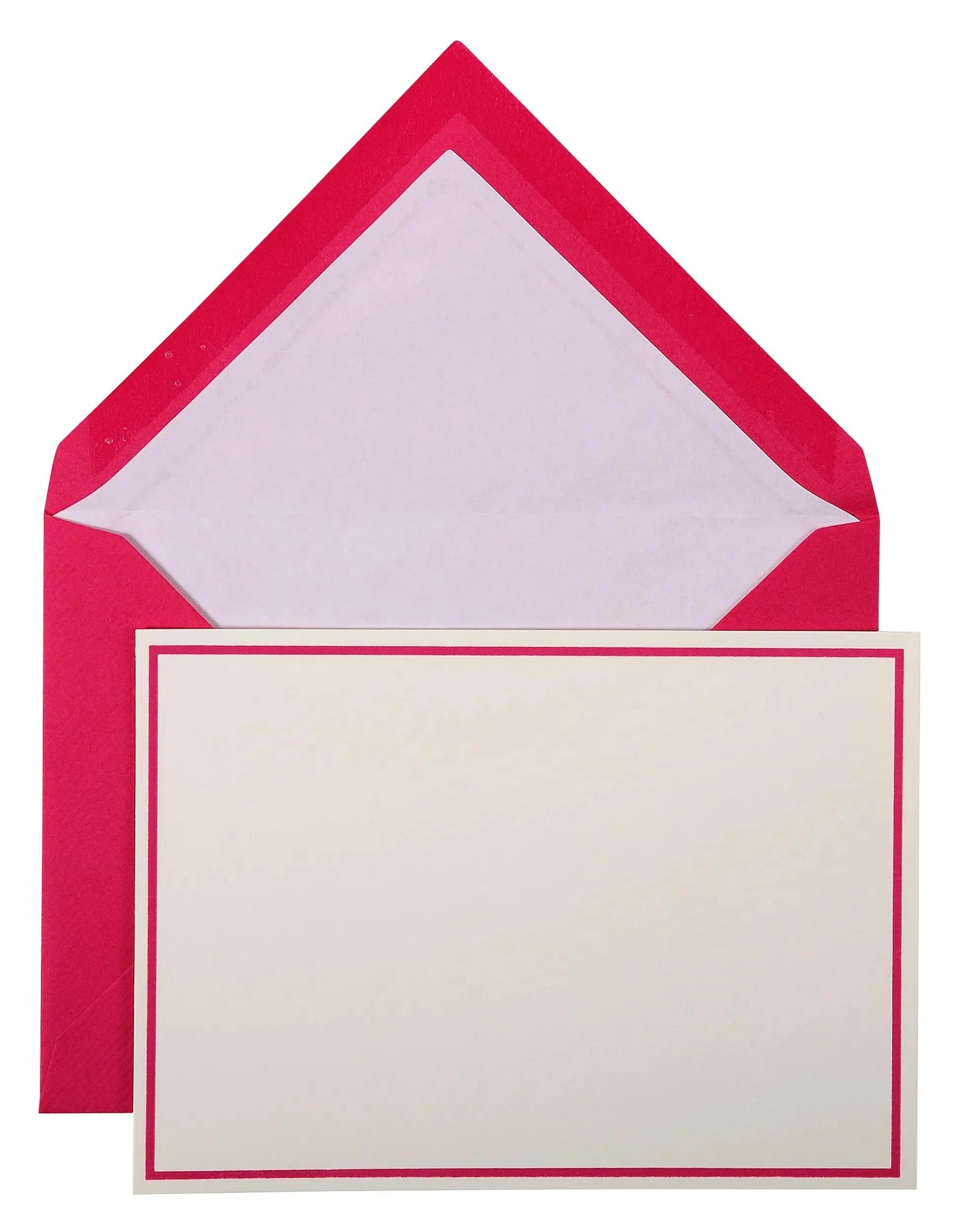 LALO Vergé 10 Cartes Bordées avec Enveloppes C6-Correspondance-Lalo-Framboise-Papeterie du Dôme