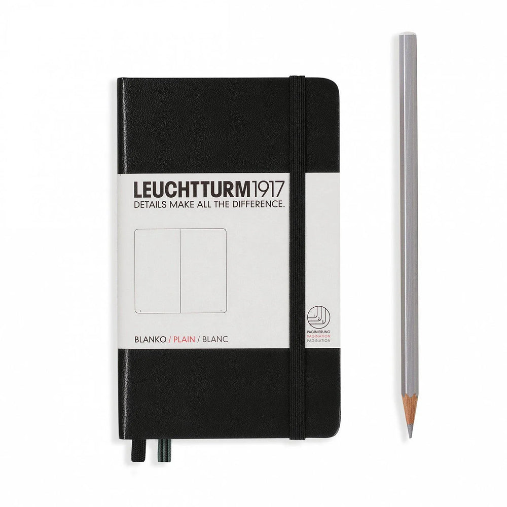 LCHT A6 Rigide Blanc-Carnet-Leuchtturm 1917-Noir-A6-Blanc-Papeterie du Dôme