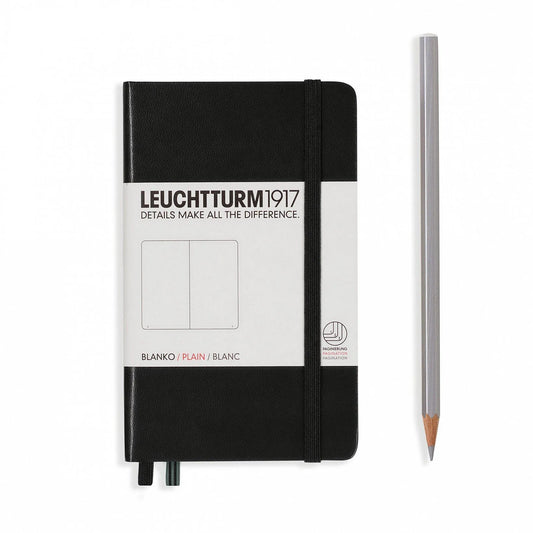 LCHT A6 Rigide Blanc-Carnet-Leuchtturm 1917-Noir-A6-Blanc-Papeterie du Dôme