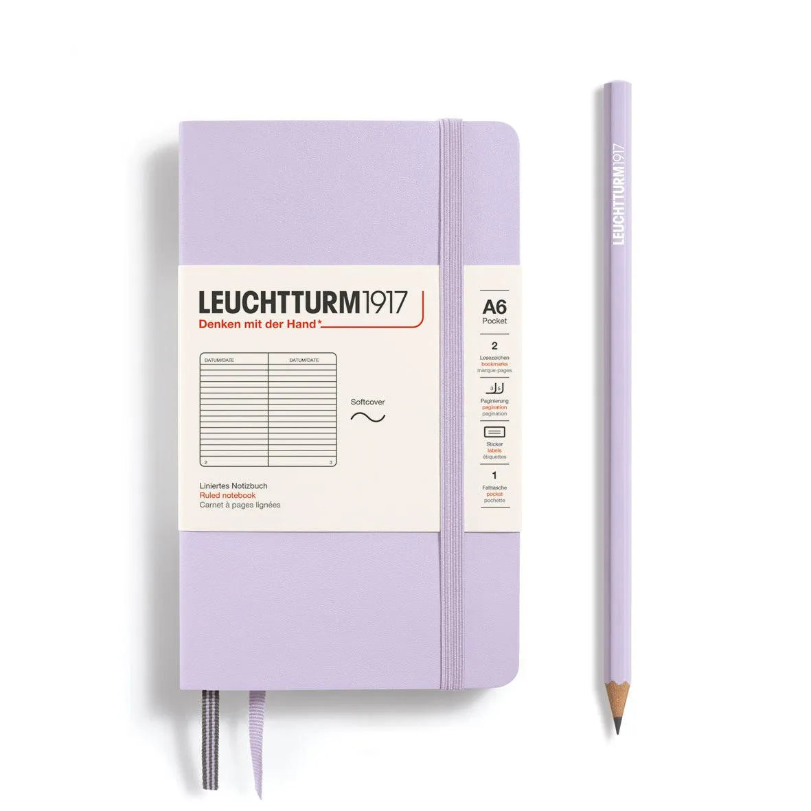 LCHT A6 Souple Ligné-Carnet-Leuchtturm 1917-Lilac-A6-Ligné-Papeterie du Dôme