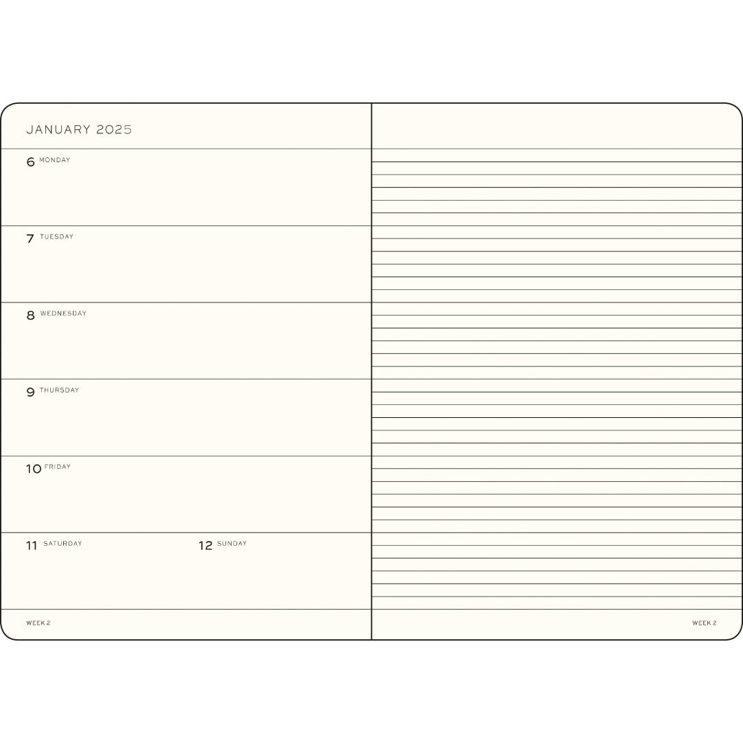 LCHT Agenda A5 Semainier & Carnet Ligné Rigide en Anglais-Agenda-Leuchtturm 1917-Papeterie du Dôme
