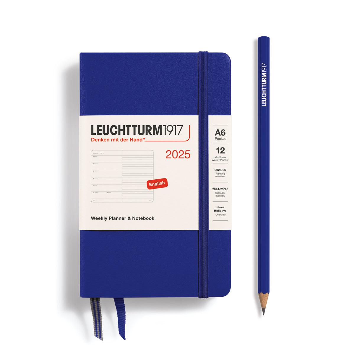 LCHT Agenda A6 Semainier & Carnet Ligné Rigide - Anglais-Agenda-Leuchtturm 1917-2025-Ink-A6-Papeterie du Dôme