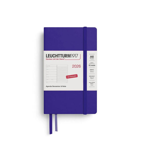 LCHT Agenda A6 Semainier & Carnet Rigide - Français-Agenda-Leuchtturm 1917-2026-Ink-A6-Papeterie du Dôme