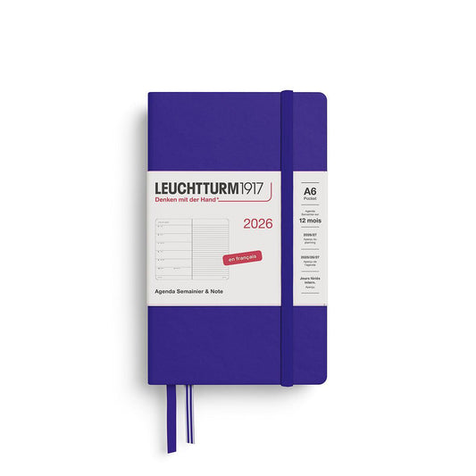 LCHT Agenda A6 Semainier & Carnet Rigide - Français-Agenda-Leuchtturm 1917-2026-Ink-A6-Papeterie du Dôme
