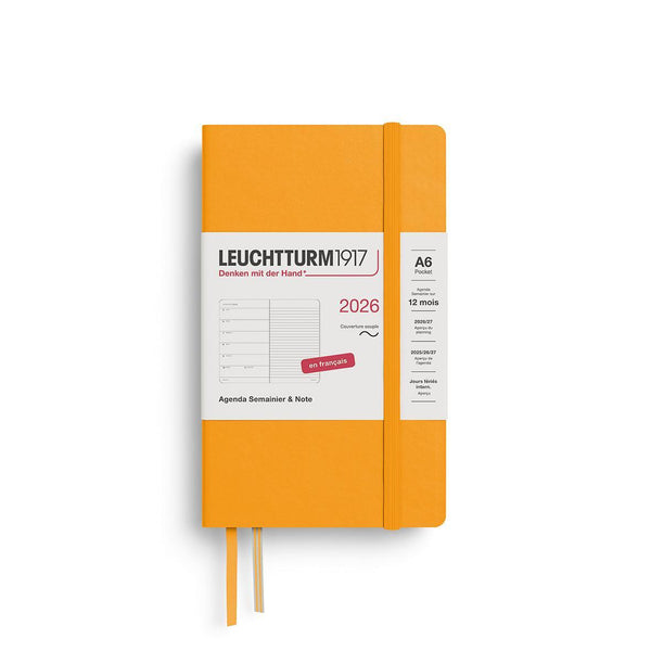 LCHT Agenda A6 Semainier & Carnet de Notes Ligné Souple - Français-Agenda-Leuchtturm 1917-2026-Rising sun-A6-Papeterie du Dôme
